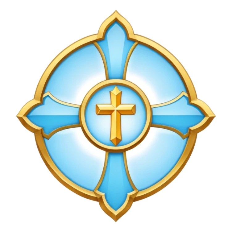 Apostle's emblem with a touch of light blue holy sticker