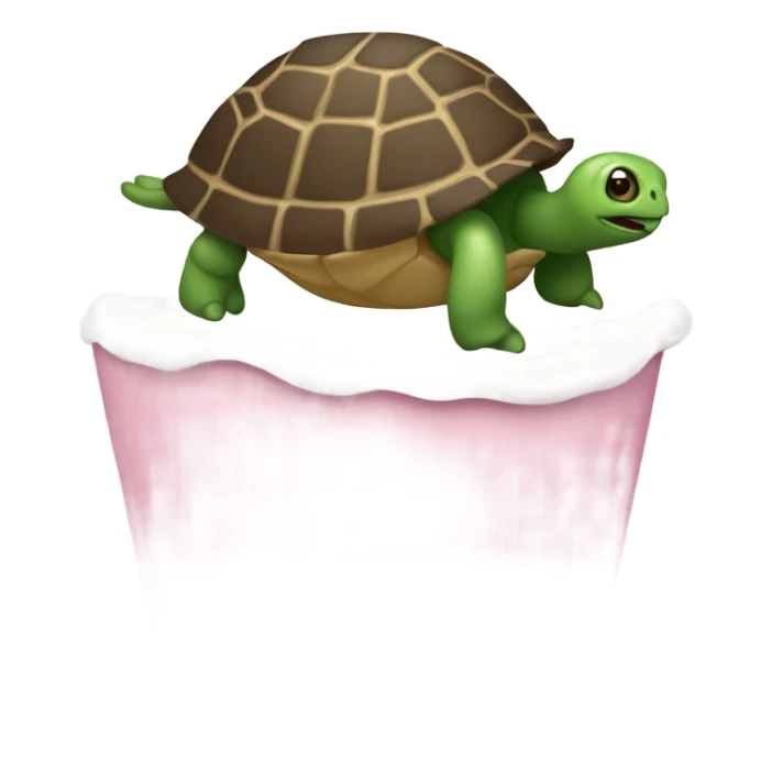 Un moño rosa con una tortuga de color blanco sticker