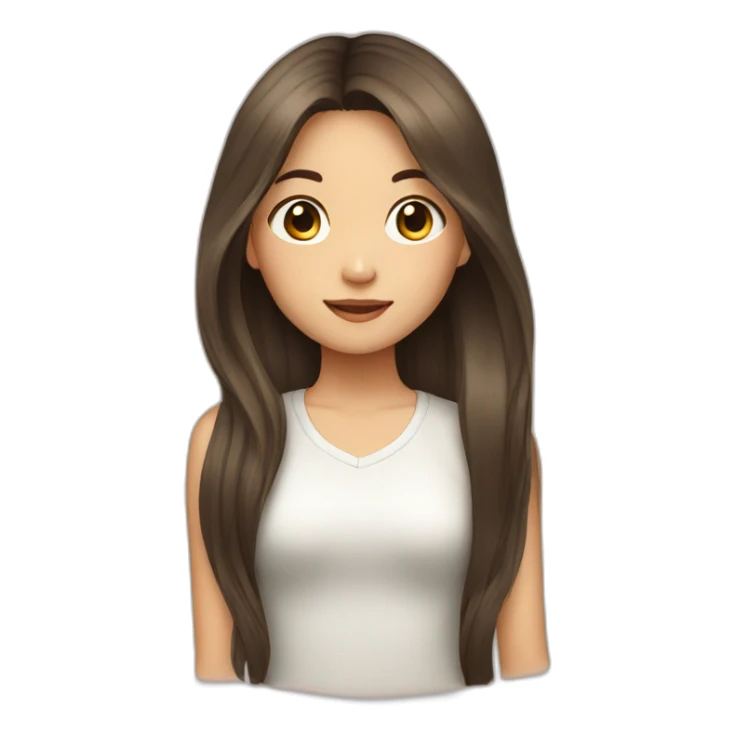 Asian girl with long brown hair sticker