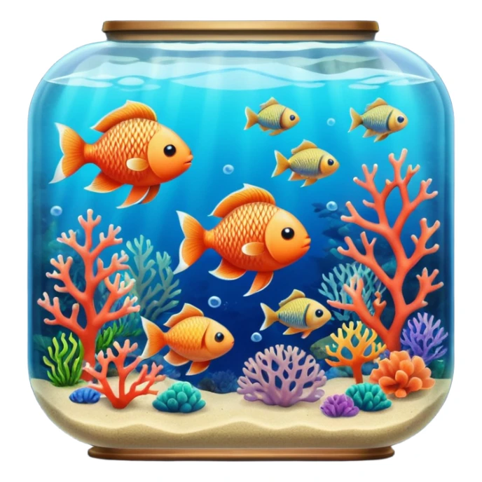 aquarium vintage with fish and coral inside sticker