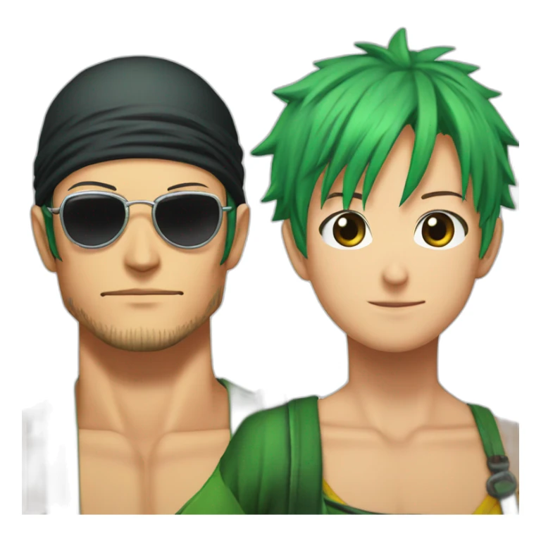 Zoro and Robin and chopper on one piece sticker
