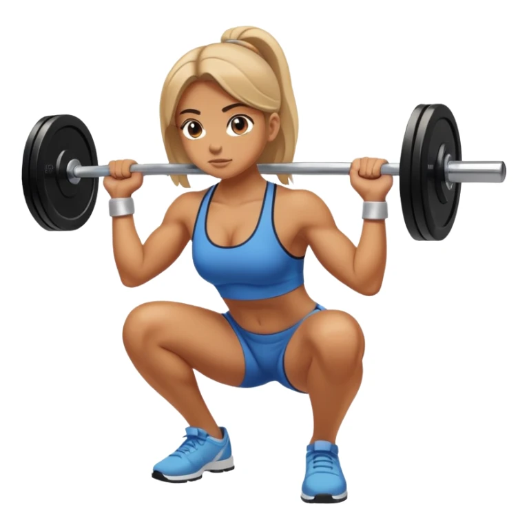 Girl squatting a barbell sticker