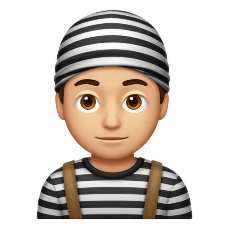A theif robber emoji,Stripped shirt. sticker