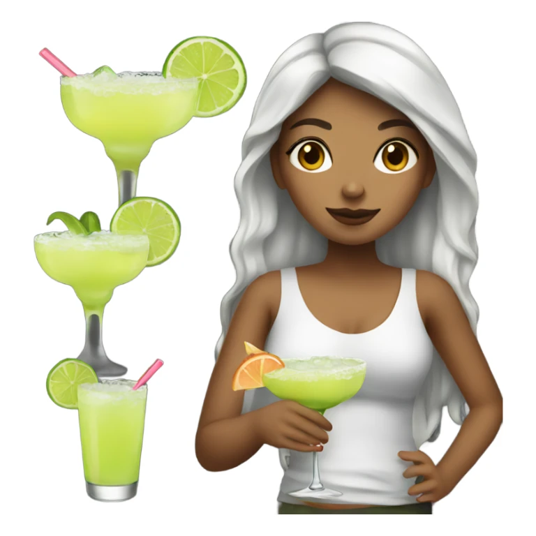 Girl with margarita  sticker