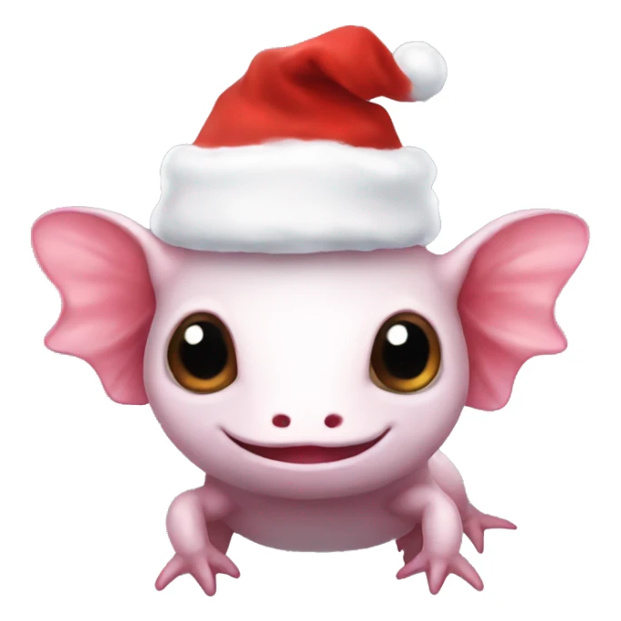 axolotl wearing a Xmas hat sticker