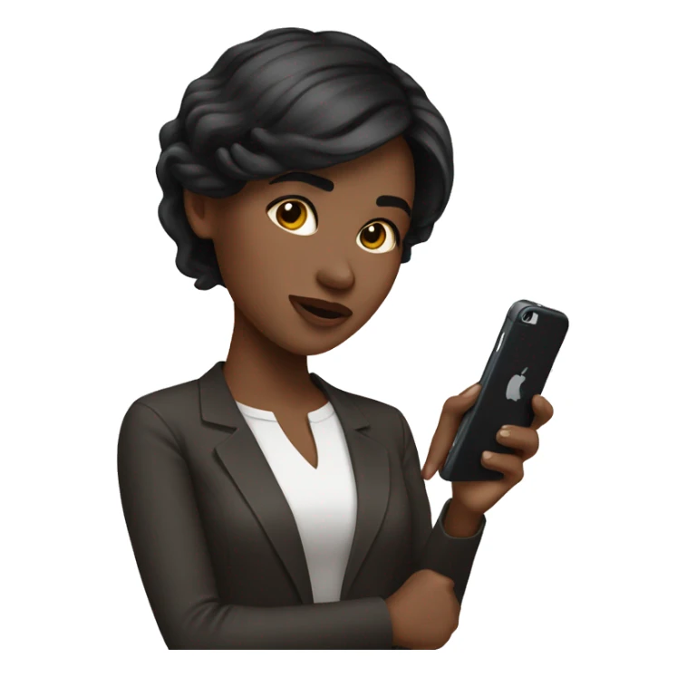 MARKETING GIRL WITH DARK SHORT HAIR AS HOLD IPHONE sticker