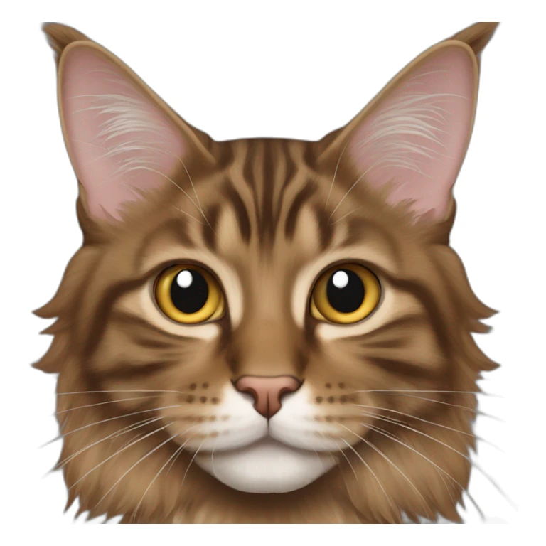 brown maine coon tabby cat in front of screen sticker