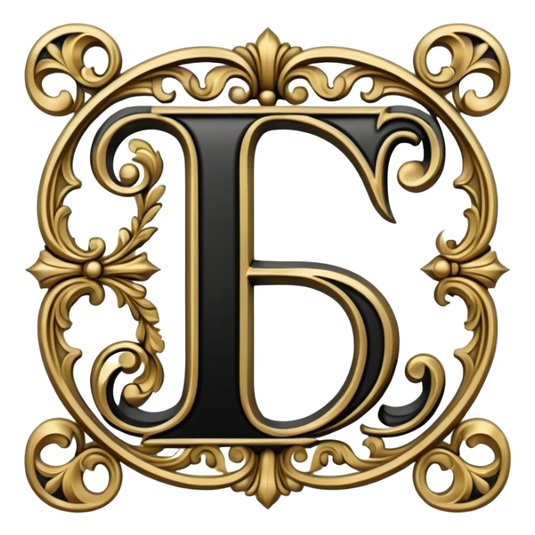 Black gothic vintage, letter “F” of the alphabet sticker