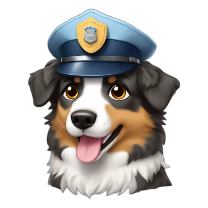 australian Shepherd in Police Uniform sticker