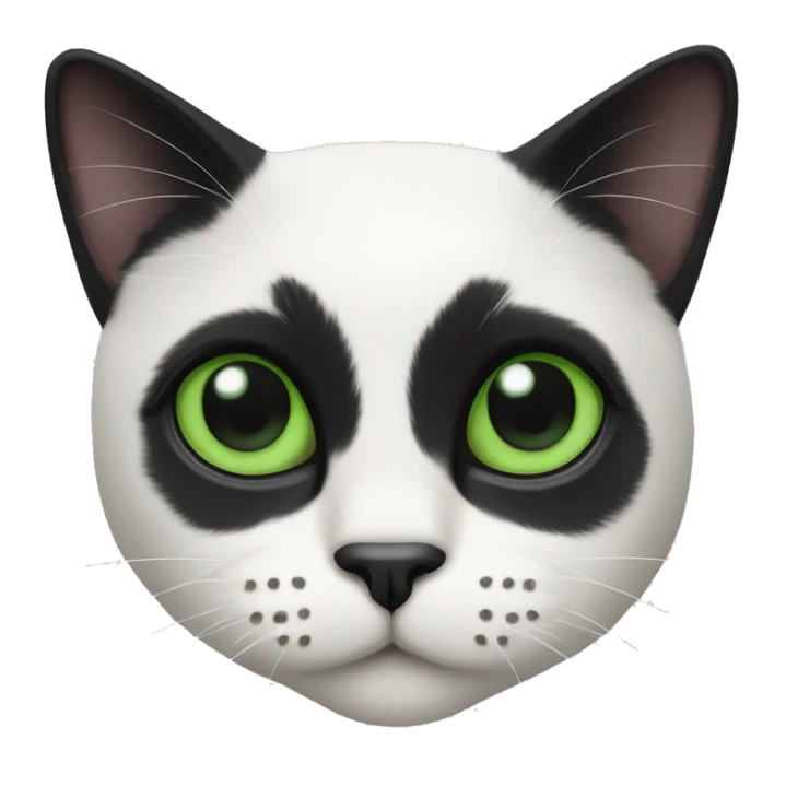 Tuxedo cat with black nose and green eyes sticker