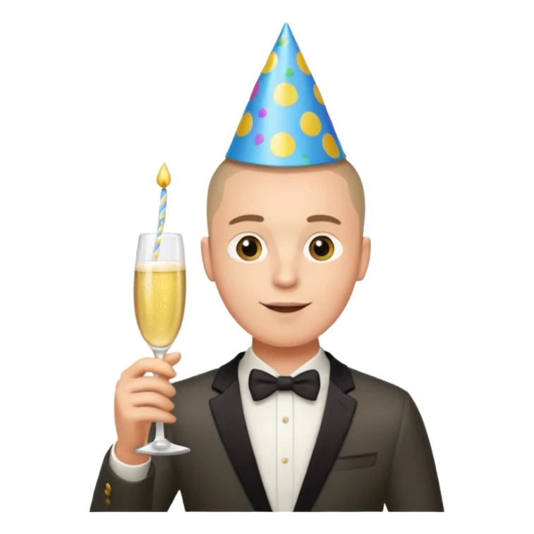 21st birthday buzz cut white man sticker