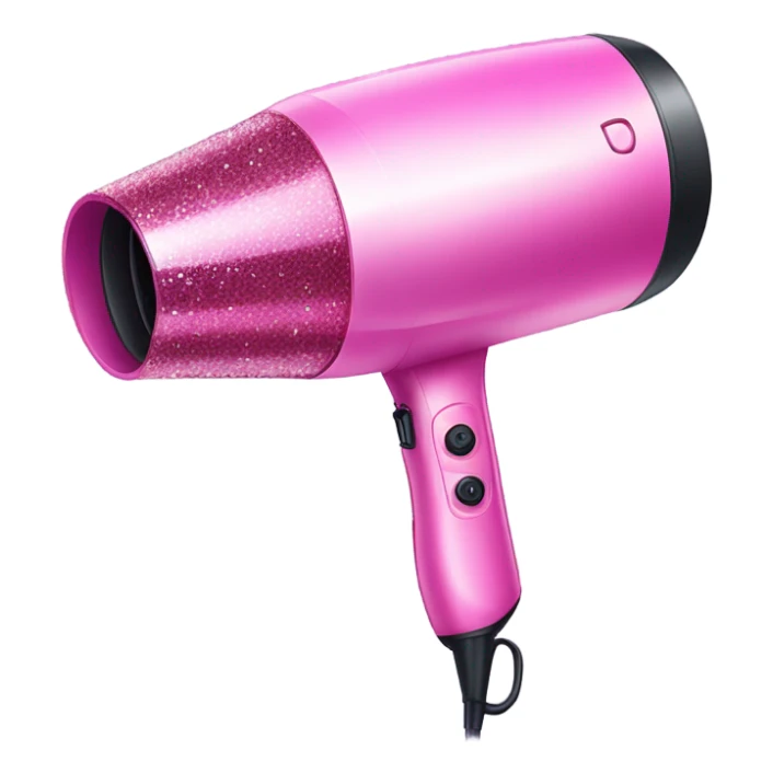 Pink ombre hair dryer with glitter  sticker