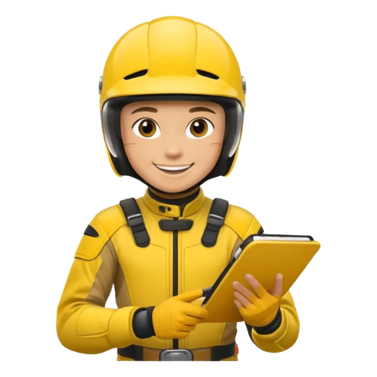 dirtbike rider in yellow gear signing autographs sticker