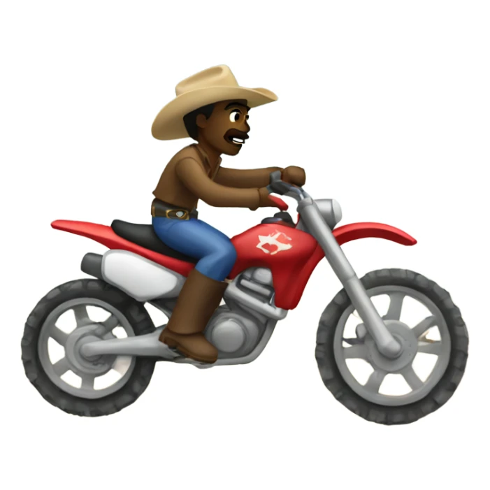 Cowboy riding dirt bike sticker