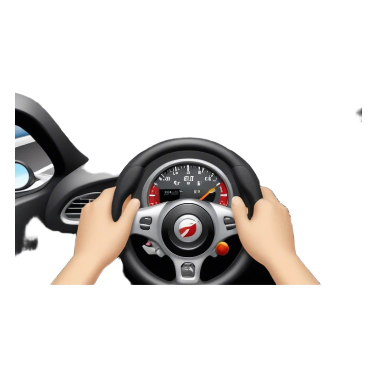 An icon showing a racing game interface, inspired by Grand Turismo. The design features a garage with a selection of high-performance cars, along with race track visuals in the background. Speedometer, lap timer, and other HUD elements add to the excitement. Transparent background sticker