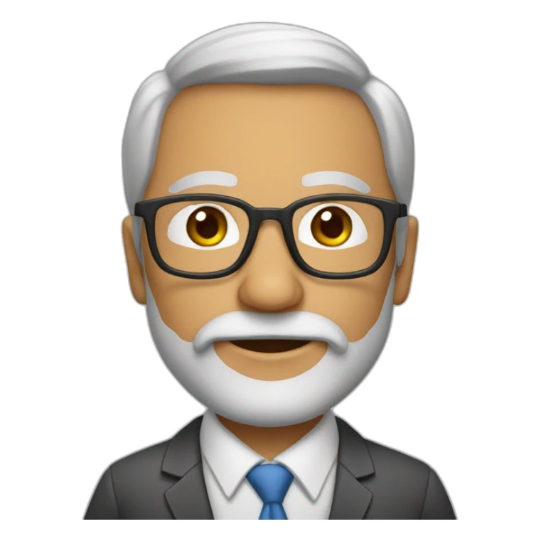 professor branco 45 anos de barba usando oculos sticker