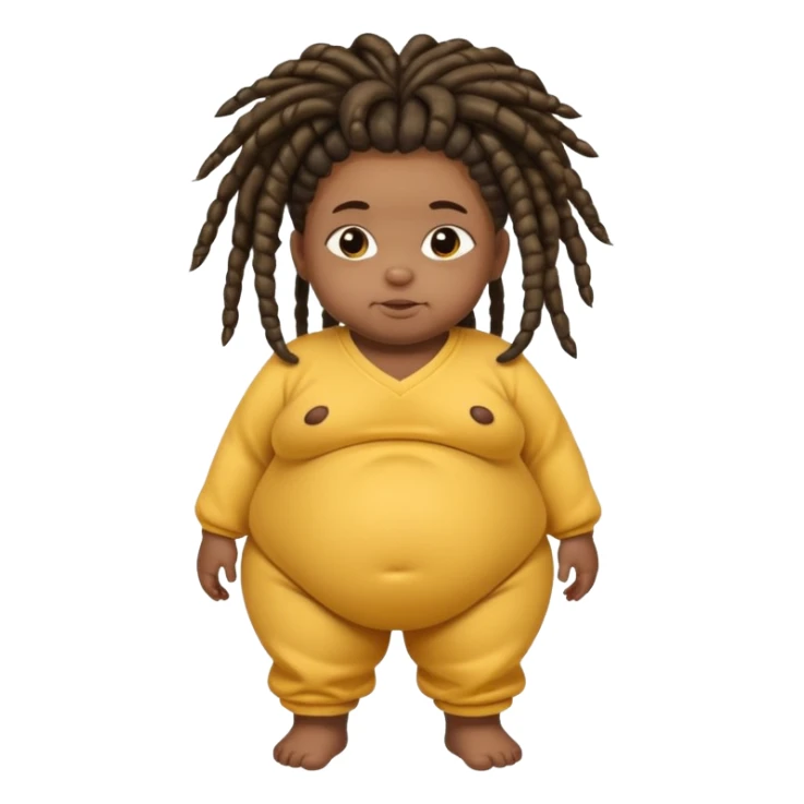 Diabetic disabled black baby with dread locks with obese body and a big but sticker