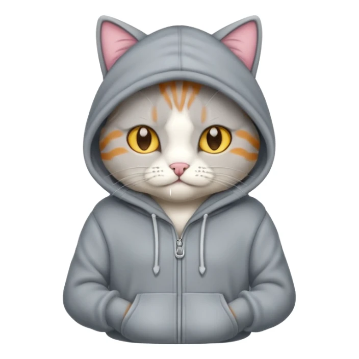Cat wearing hoodie sticker