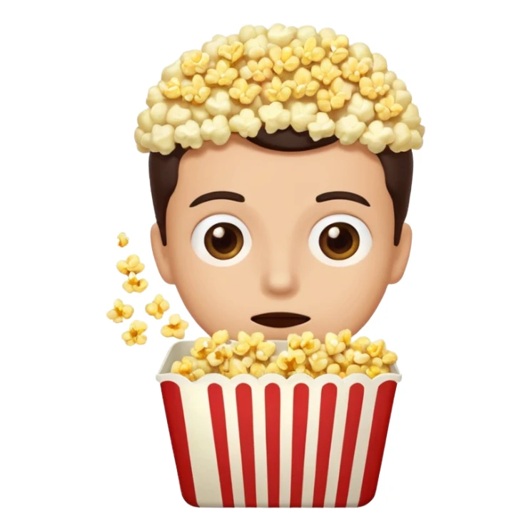 Person with this emoji 👀 for eyes and is eating popcorn 🍿 sticker