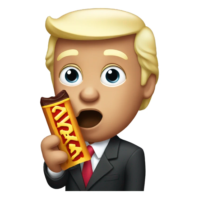 Donald trump eating a chocolate bar sticker