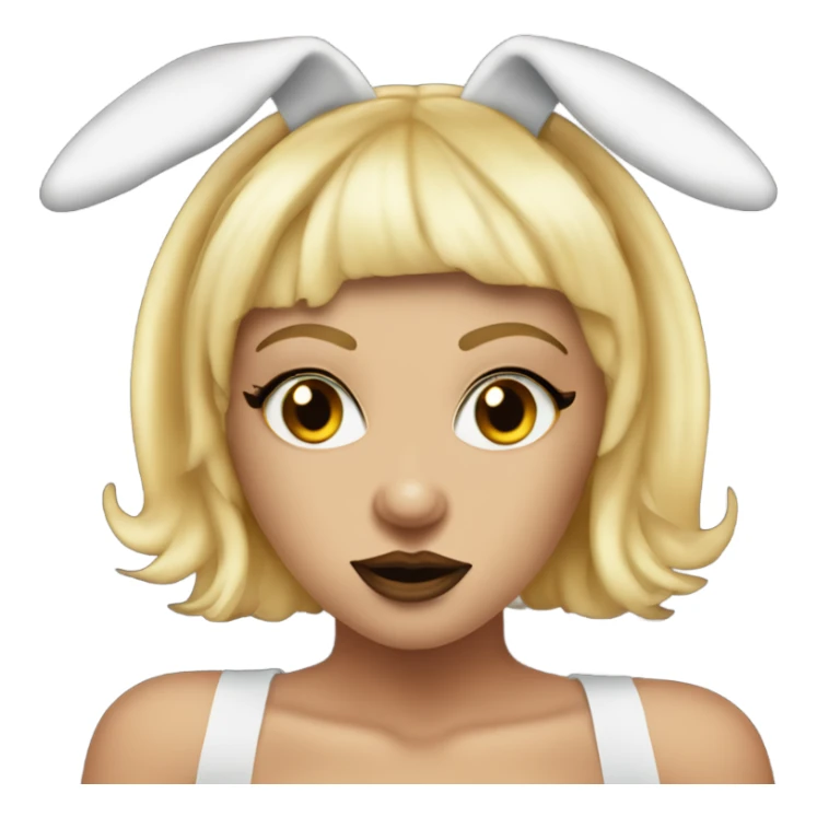 Creepy Blonde Go-go dancer light face Enid Sinclair wearing big floppy bunny ears  sticker