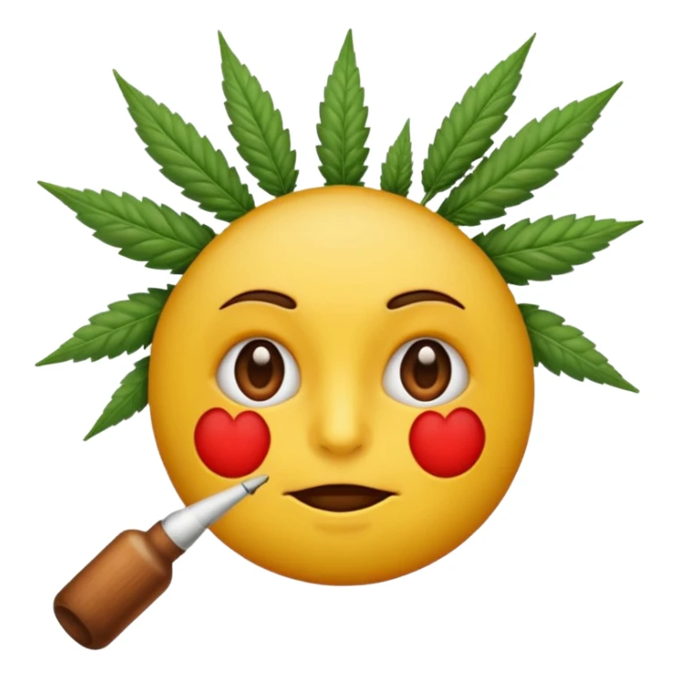 Emoji fatigué avec des cernes et un expression de paresseux comme si il avait fumé du cannabis sticker