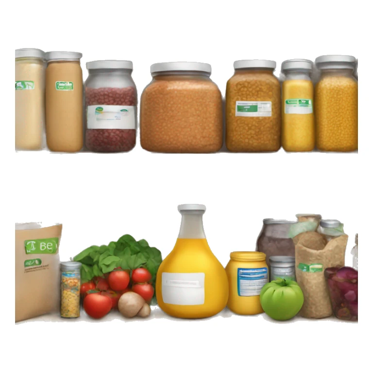food pantry with organic food  sticker