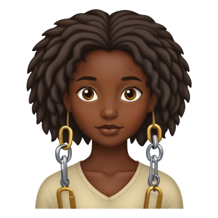 Dark skin girl with locks  sticker