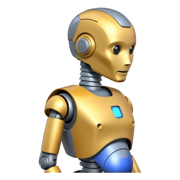 Pregnant male robot emoji. Profile view. Facing left. Square head. sticker