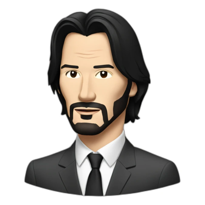Portrait of Keanu Reeves wearing a suit sticker