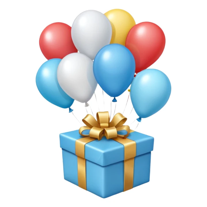 Please make light blue and white balloons too, make several and tie them to a gift, the gifts with the most balloons sticker