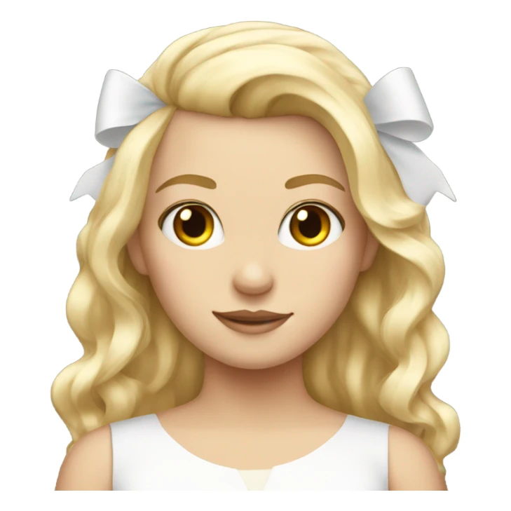 blonde girl with white bow in her hair  sticker