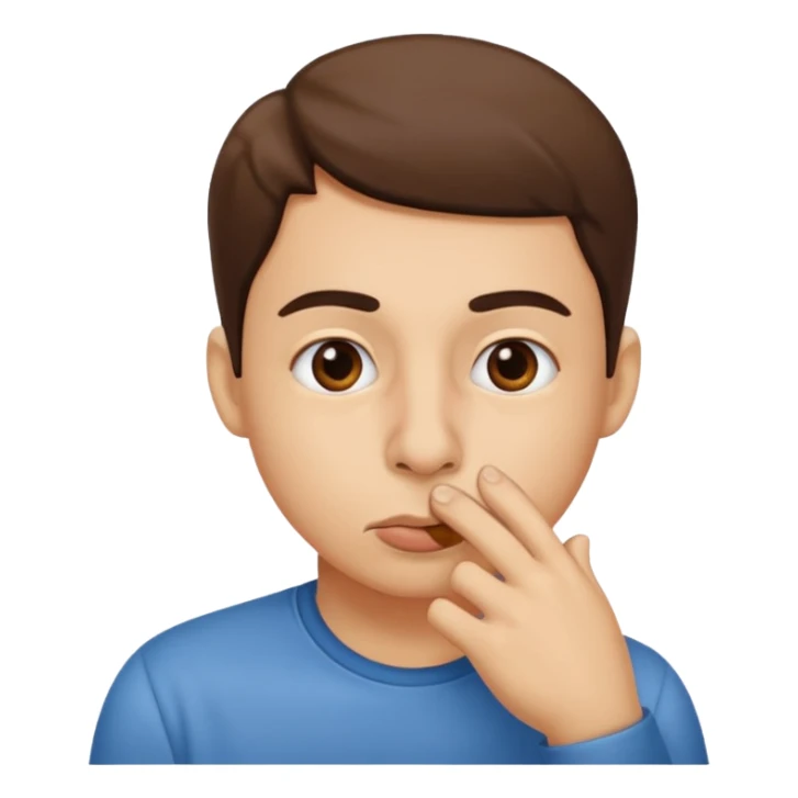 Create an emoji that is picking his nose make it a circle emoji  sticker