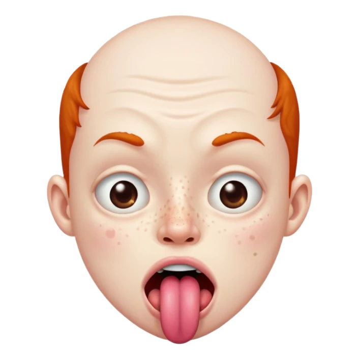 ugly 🥺👀 emoji with tongue out sticker