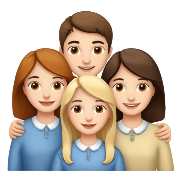 3 sister and a brother Spanish  sticker