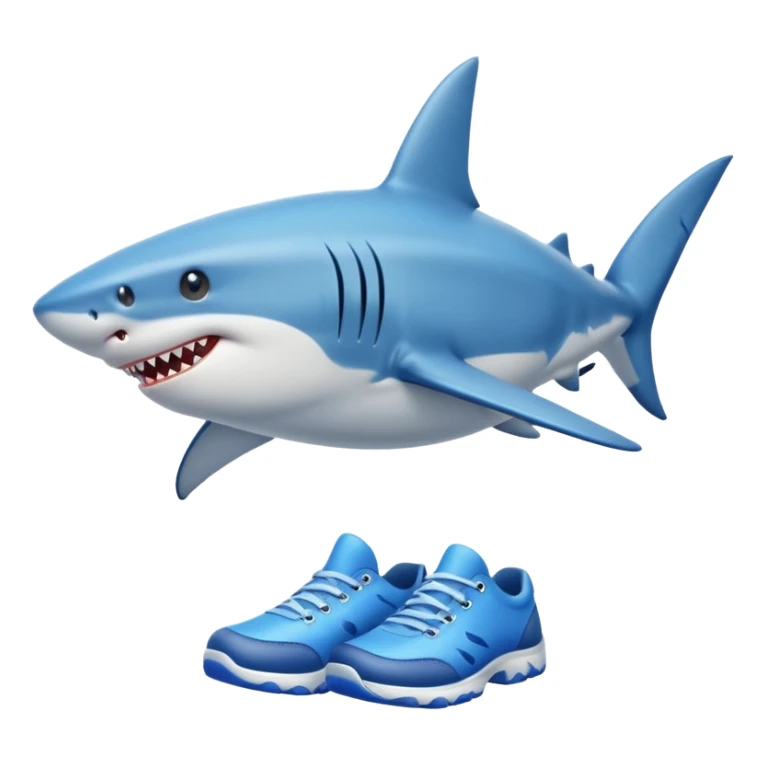 Shark with legs wearing blue shoes sticker