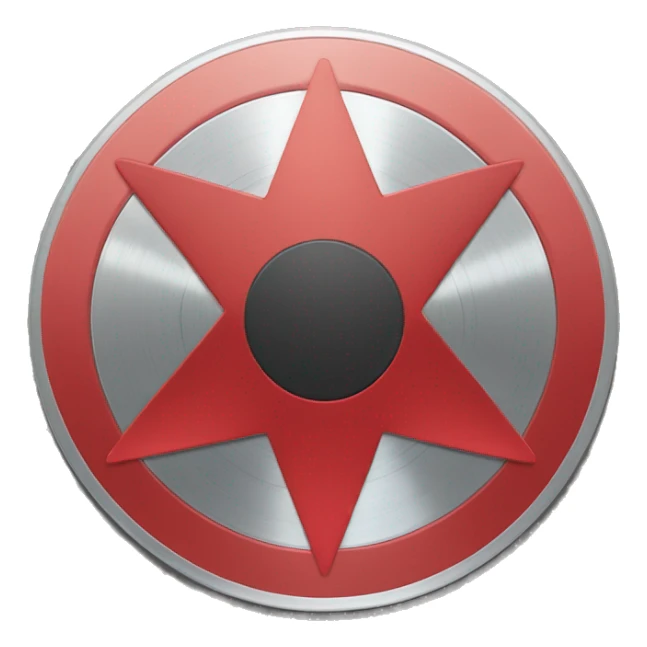 a cd disc with a red star in the middle of it sticker