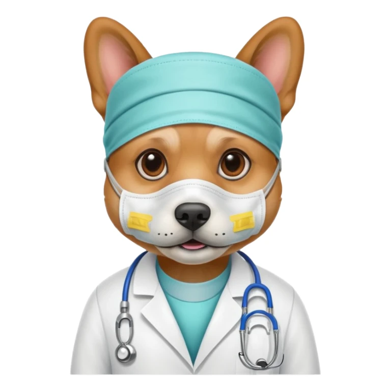 doctor dog Wearing Medical Mask sticker