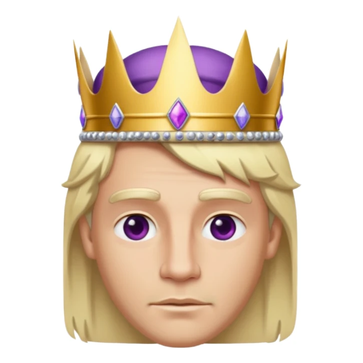 blonde king with silver and purple crown sticker