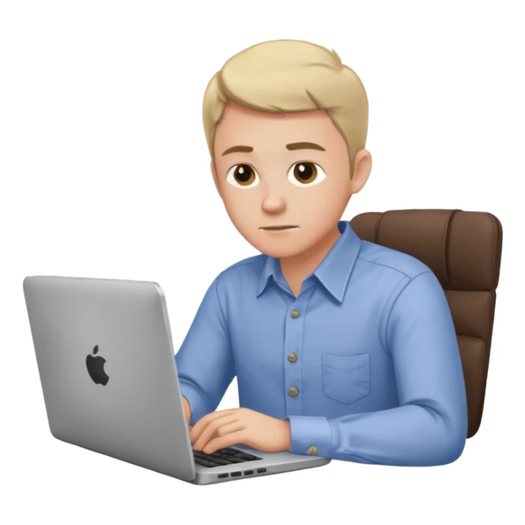 aktien experte er sitz am laptop und verdient durchs traden geld sticker