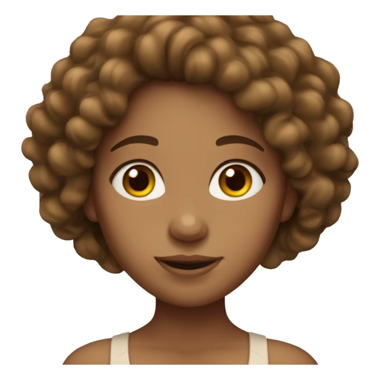 Tan skinned girl with  long brown curly hair sticker