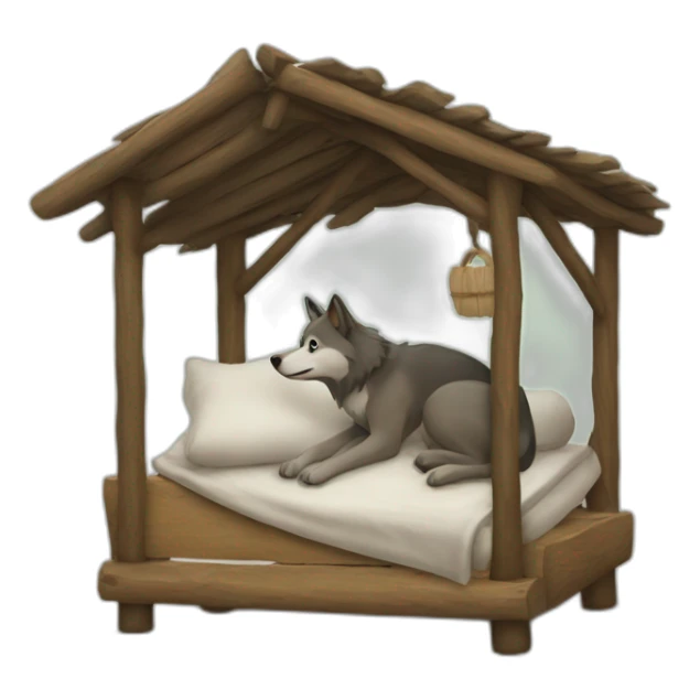 Un lobo en una Cabaña sticker