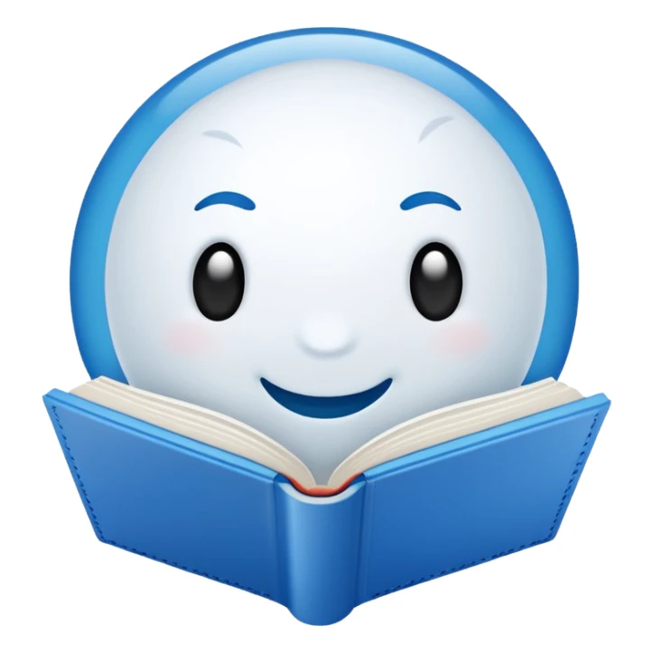 Snowball with blue outline , with the word book inside sticker