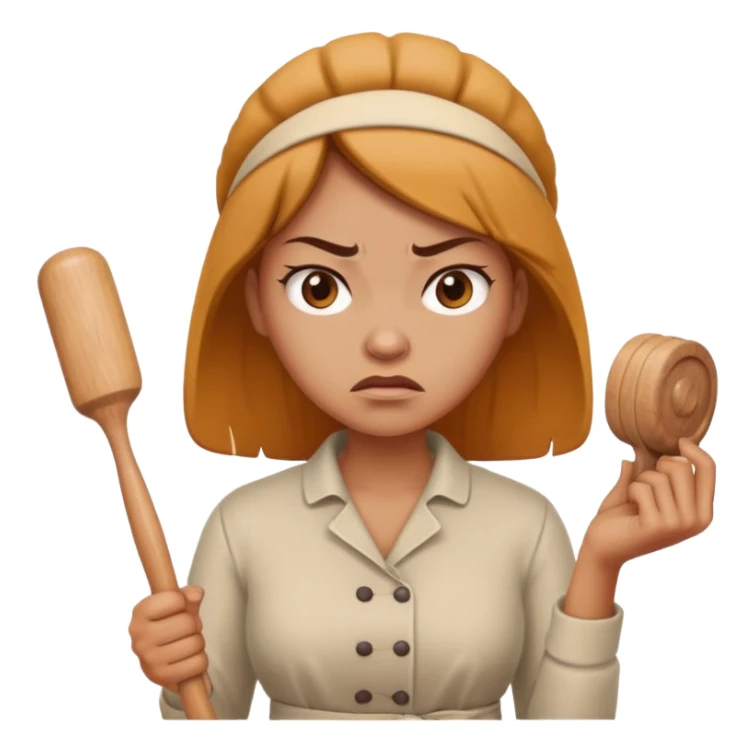 rolling pin in angry women sticker