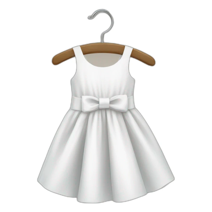 White dress for children on clothes hanger sticker