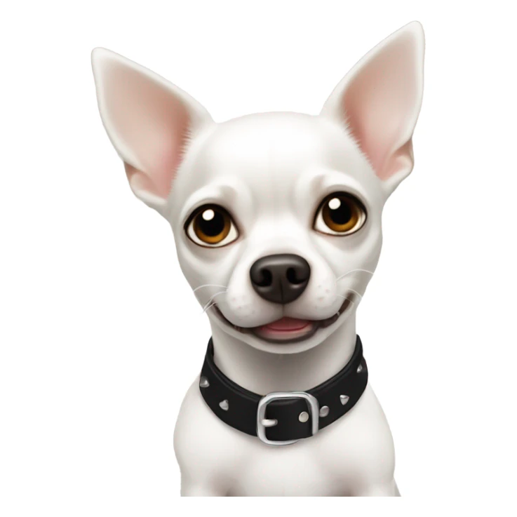 White chihuahua with black spike collar  sticker