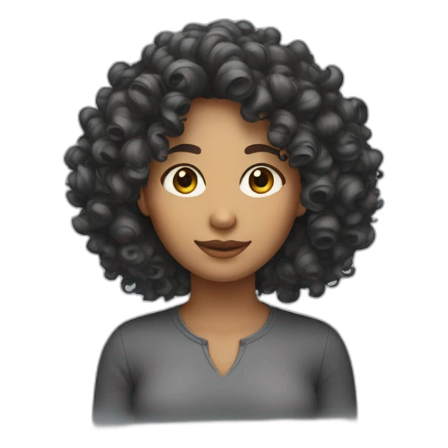 curly hair woman cyring sticker