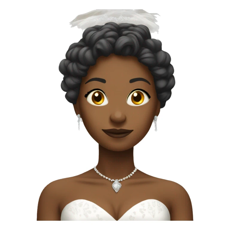 A black women as a bride in a church sticker