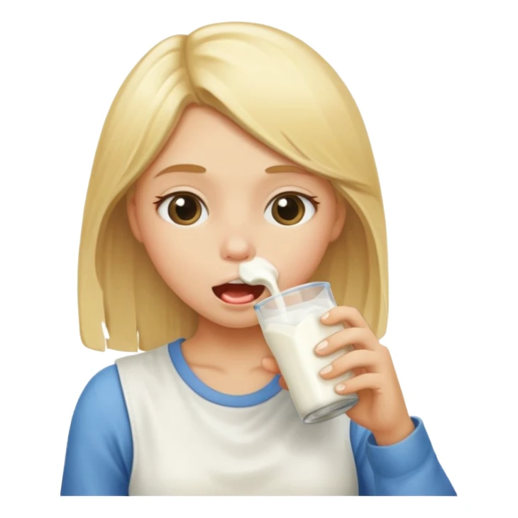 blond girl sucking milk  sticker