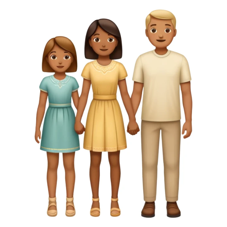 traditional family with two parents and two children holding hands sticker